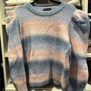 Design 365 Striped Sweater with Puff Shoulder